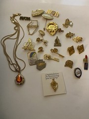 Lot Of 26 Vintage Avon & Avon Representative Awards Brooches Pins Pendant