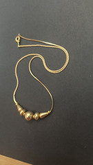 VTG Retro / Art Deco Bead Necklace in Goldtone, Ancient Theme & Style, 18 inche