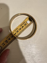 Vintage Hermes Bangle Bracelet Black Gold Enamel Anchor Gold Rim Size 70 w/ Box