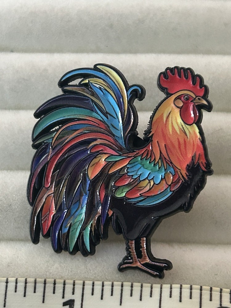 Colorful Rooster Enamel Pin Badge Brooch