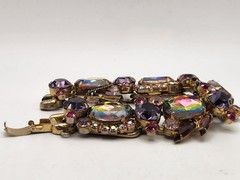 Vintage Juliana D&E Purple Watermelon Heliotrope 5 Link Bracelet Verified