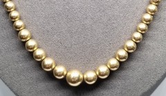 FA9637 Vintage Gold Filled Smooth Ball Beaded 16″ Necklace