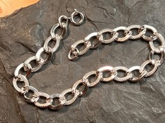 1960s Sterling Ladies wide link bracelet 7 1/4″ 12 g