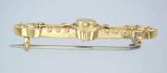 Devine Antique Victorian Etruscan 15K Gold Diamond Floral Brooch Pin Pendant