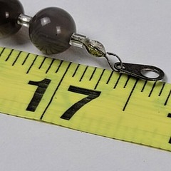 Vintage Gray Agate Beaded Necklace Silver-Tone 17 In Square/Round Beads Lobster