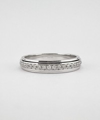 Designer 18k White Gold .45ct Diamond Eternity Wedding Spinner Band Ring Sz 9