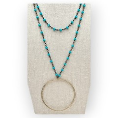 Meghan Bo Designs Turquoise Beaded 36” Lariat Necklace
