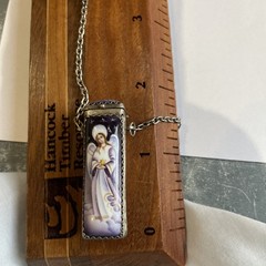 Vintage Russian Rostov Hand Painted Enamel Finift Fragrance/Trinket Pendant