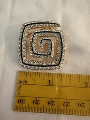 Swarovksi -Vintage Signed Black Enamel and Crystal Brooch
