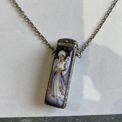 Vintage Russian Rostov Hand Painted Enamel Finift Fragrance/Trinket Pendant