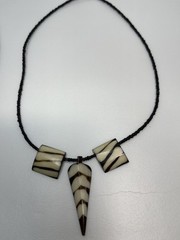 Vintage Tribal Style Horn & Bone Pendant Bead Necklaces – Set of 2 – 18.5”/19”