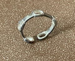 Vtg 925 Sterling Silver Ring Open Chain Link Industrial Modernist Sz 3.5 – 4.25