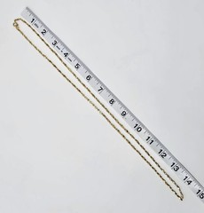 Vintage Trifari Gold Tone Elongated Link Chain Necklace 1980s 1990s