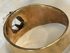 Vtg 1930’s Men’s Ring Sz 9 3/4 5.2mm Stone 1/20 14 K Gold Shell Band *READ*