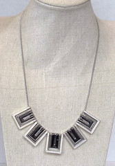 Silver Tone Necklace with Geometric Centerpiece, 1990s-2000s