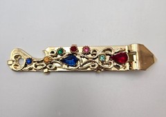 Vintage Rhinestone Jeweled Decorative Can Opener Gold Tone ~5in