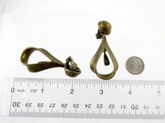 Vintage Donna Karan Brass Tone Metal Clip on Earrings DK Co Hallmark
