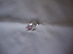 VTG 1970s STERLING SILVER STAMPED 925 ANGEL PINK CZ BIRTHSTONE SLIDE PENDANT