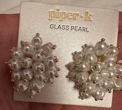 New Piper·K Glass Pearl Cluster Studs Bridal Statement earrings