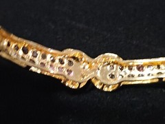 Beautiful Vtg Authentic Ruby Sapphire CZ Cubic Zirconia Gold Plated Bracelet