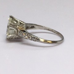 1920s Platinum Art Deco 3.45 Ct Diamond Antique Ring Handmade American Size 7