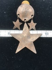 Vintage High End Fashion Jewlery Copper Moon & Stars Clip-on Earrings