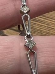 Antique Designer Rhinestone Sterling Silver Bracelet 7 Inches