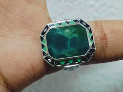 Antique Style 1930s Chalcedony Quartz 20x17mm Vintage Ring in 925 Silver For Her
