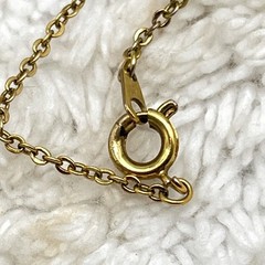 Vintage Charm Necklace Gold Tone Bow Faux Pearl 17″
