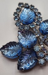 Vintage Juliana, Delizza & Elster Verified Blue Brooch Silver Toned Metal