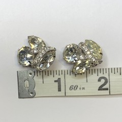 Vintage Eisenberg Ice Clear Rhinestone Clip On Earrings