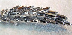 Vintage JULIANA D &E Book Piece Hematite Navette Leaf Pin Brooch