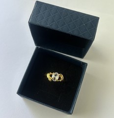 Vintage Clear Cubic Zirconia Ring Gold Plated Womens Size 10