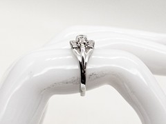 Vintage 1950s $6000 1.50ct VS I Natural Diamond 18k White Gold 3 ROW Band Ring
