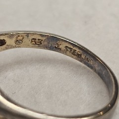 Vintage JAL CZ Crown Ring Size 8 Sterling Silver Gold Over Halo Statement Ring