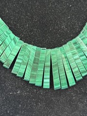Stunning Green Malachite Egyptian Style Bib Necklace – 15.5 Inches