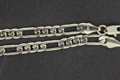5mm 24in 14k White Gold Plated Italian Figaro Necklace
