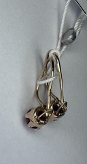 Vintage Soviet 14K 583 Rose Gold Tulip Earrings Purple Stone 1.67g