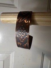 Vintage Wheeler Manufacturing Southwestern Copper Cuff Bracelet Intricate