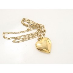 Heart Photo 30 x 25 mm Locket pendant 20 in Chain 1/20 -14K yellow Gold Filled