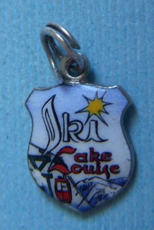 Vintage Ski Lake Louise Alberta Canada shield charm