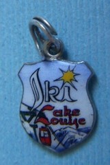 Vintage Ski Lake Louise Alberta Canada shield charm