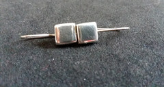 Vintage 925 Sterling Silver Cube shape Wire Earrings