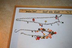 Vintage to now lot of 2 glass plastic metal charm necklaces