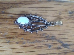 Vintage Moonstone Gold Filled Pendant 1in