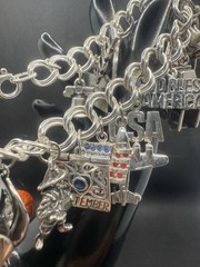 Sterling Silver 925 September 11 Memorial Charm Bracelet 7 Inches 54.4 Grams