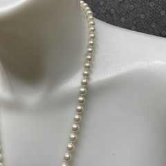 Vintage Carol Lee Single Strand Knotted Faux Pearl Necklace Jewelry KG JD