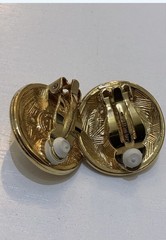 Vintage Givenchy Faux Pearl Clip-On Earrings | Gold Tone | 80s 90s Designer