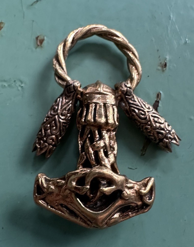 The Hammer of Thor Bronze viking Pendant Norway Norwegian Estate 2190