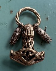 The Hammer of Thor Bronze viking Pendant Norway Norwegian Estate 2190
